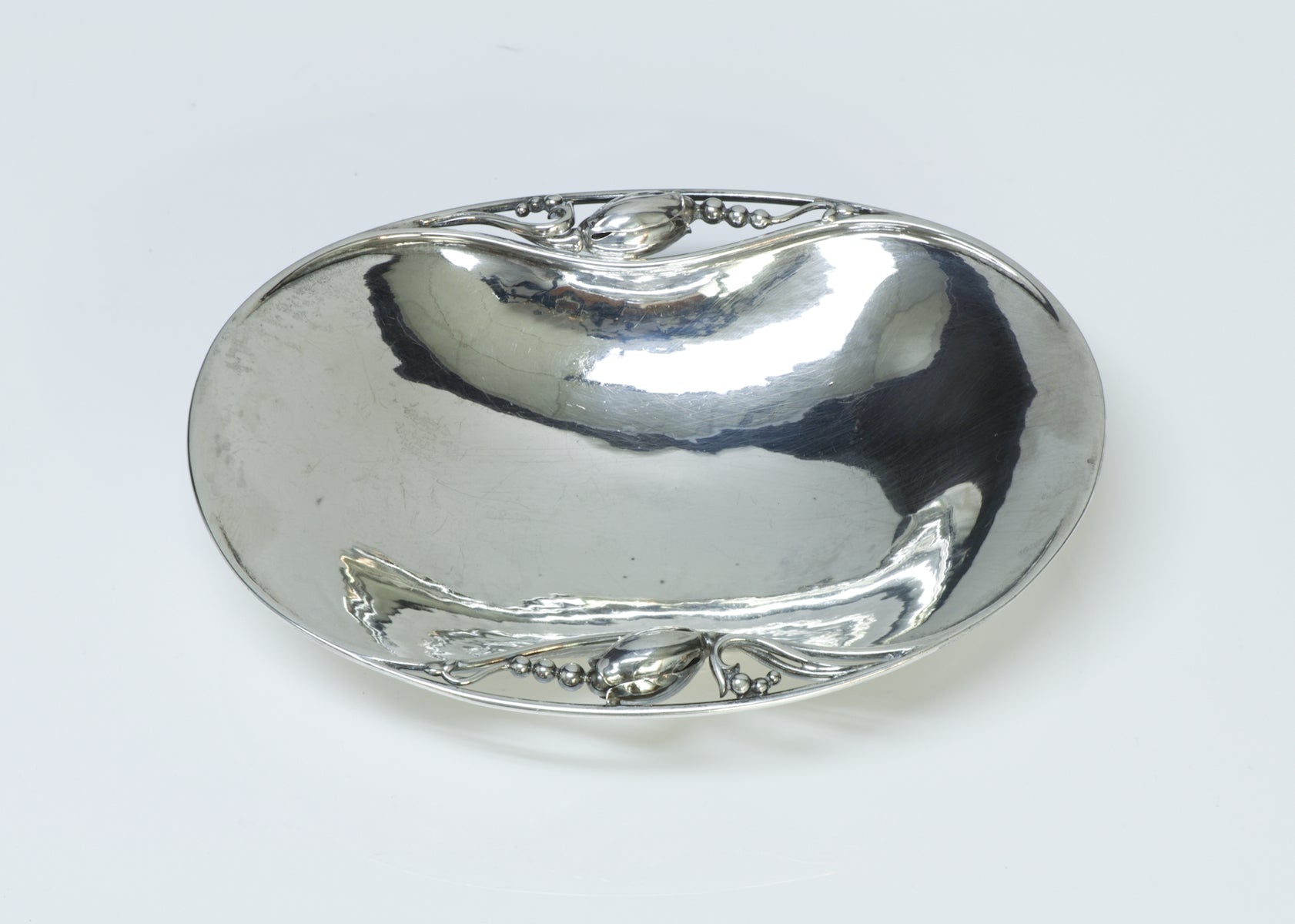 Georg Jensen Sterling Silver Blossom Oval Bowl No. 2 - DSF Antique Jewelry