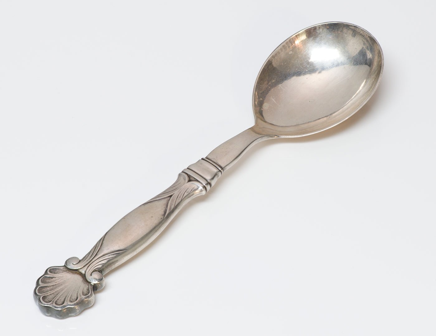 Georg Jensen Sterling Silver Shell Pattern Serving Spoon #102
