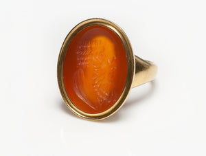 Georgian Gold Carnelian Intaglio Men's Ring