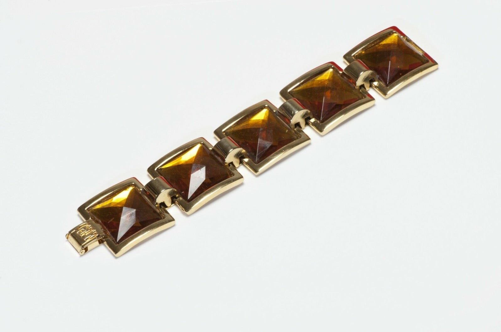 Gianfranco Ferre Pyramid Shape Yellow Crystal Bracelet