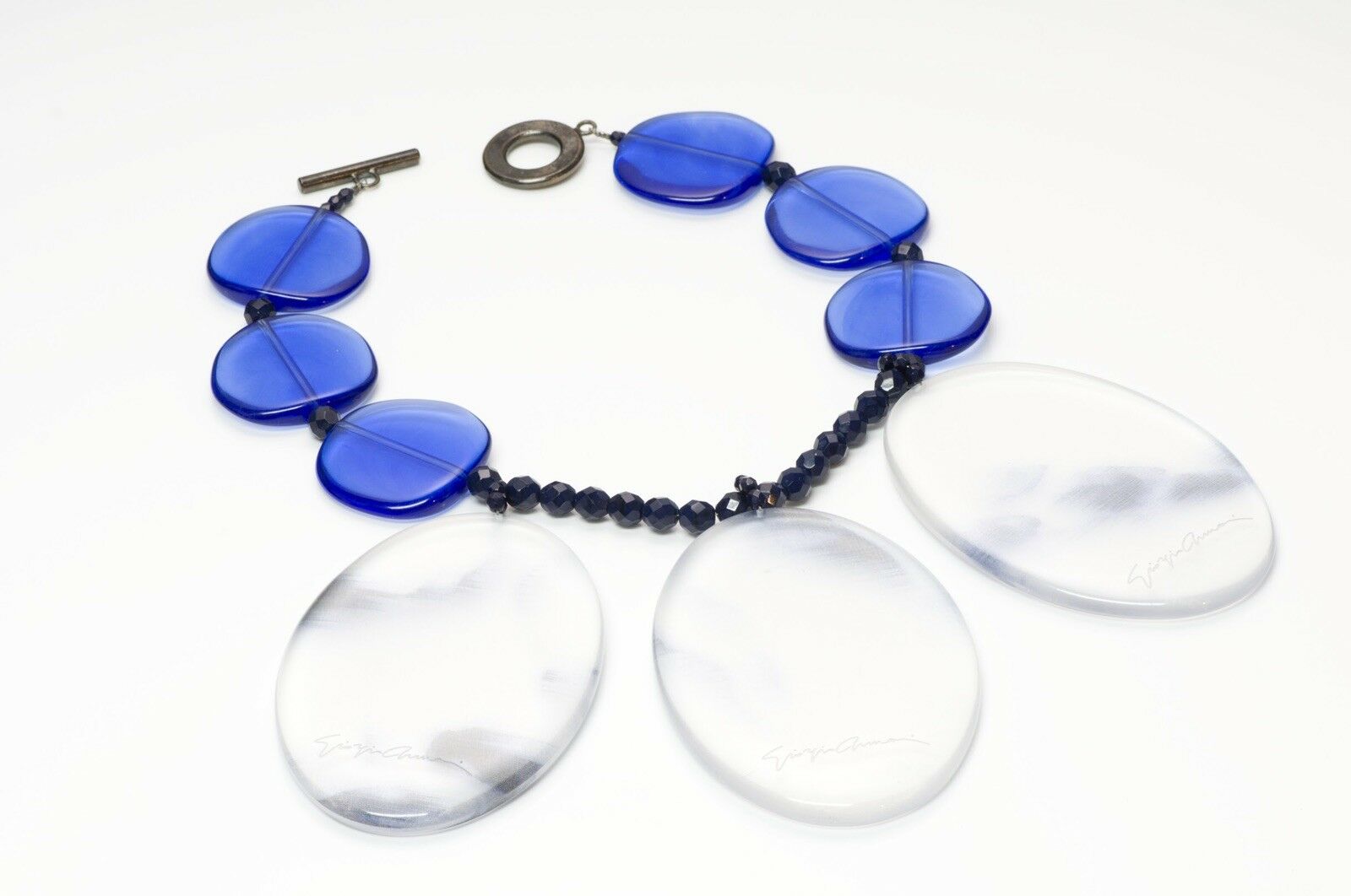 Giorgio Armani Blue Lucite Necklace