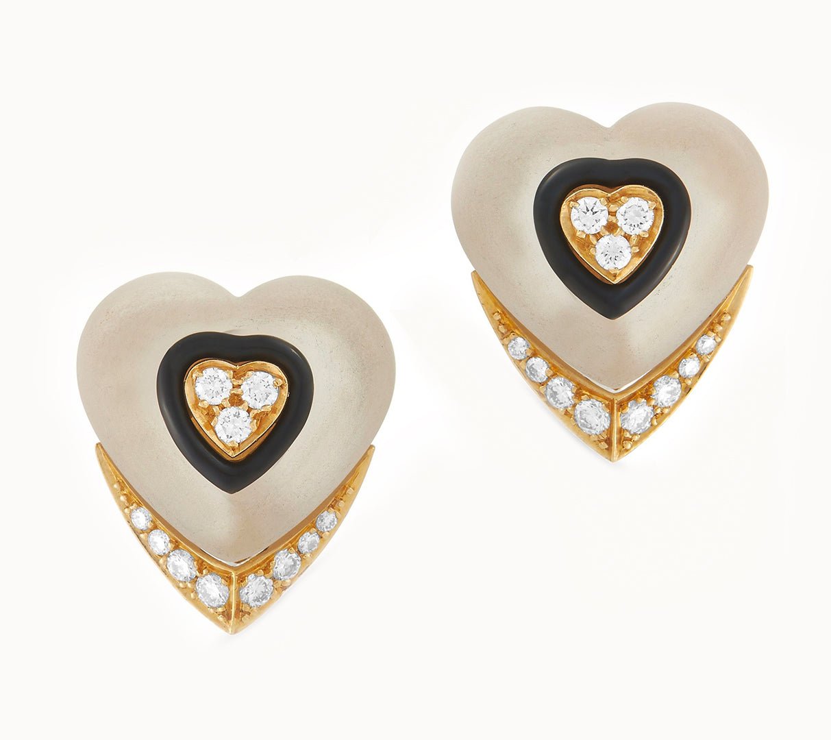 Givenchy 18K Gold Diamond Rock Crystal Earrings