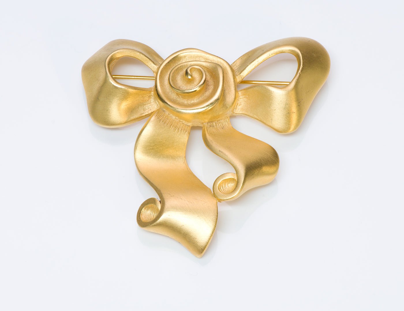 Givenchy Gold Tone Bow Brooch