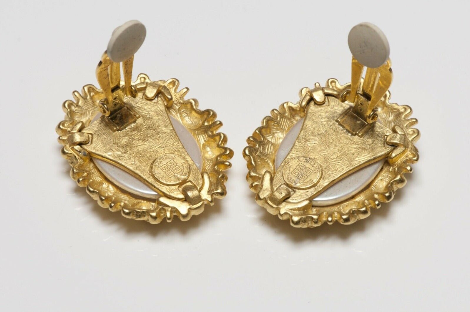 Givenchy Paris Gold Plated Pearl Butterfly Earrings
