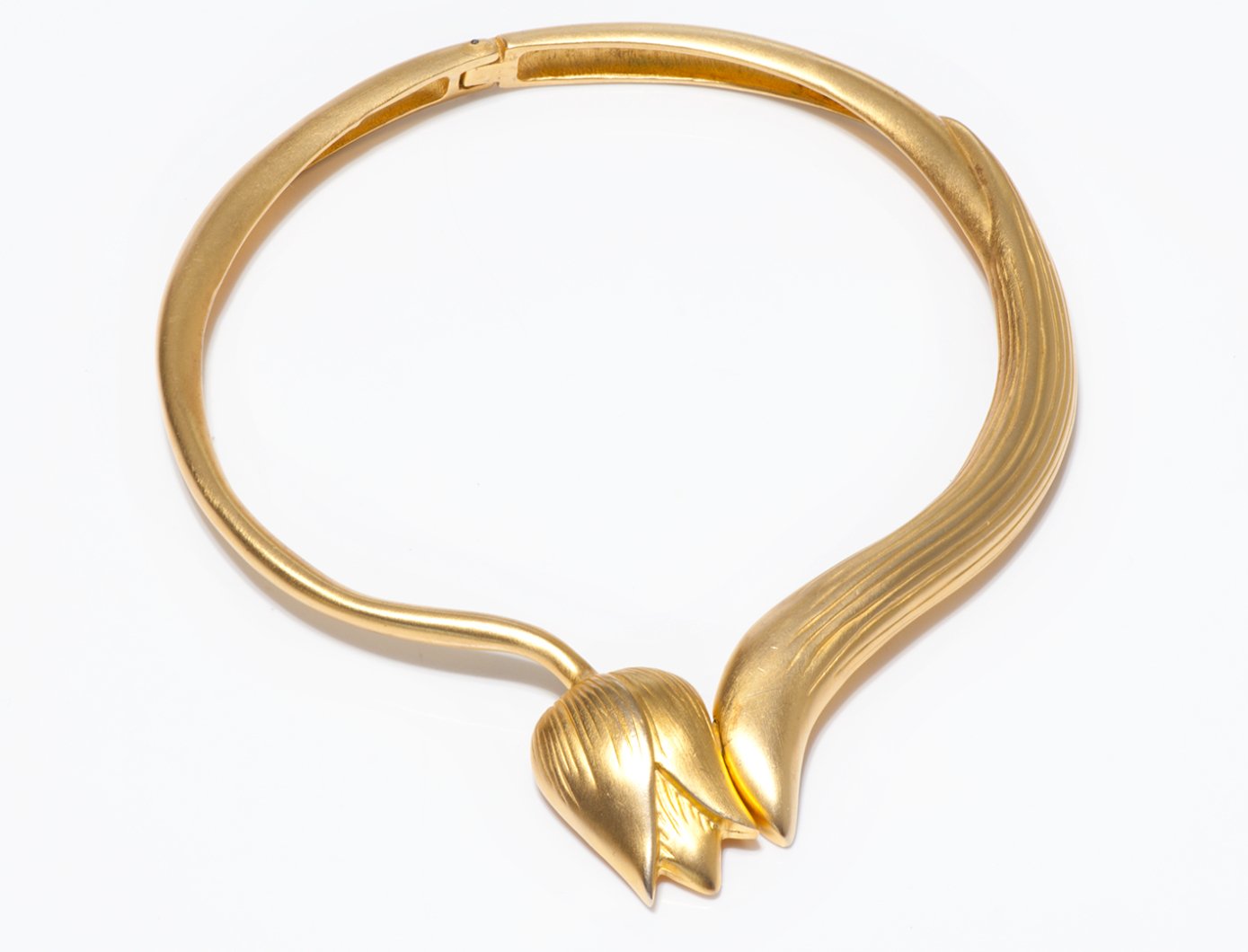 Givenchy Paris Gold Plated Tulip Collar Necklace