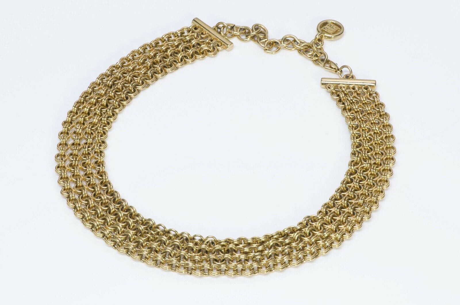 Givenchy Paris Gold Tone Chain Collar Necklace