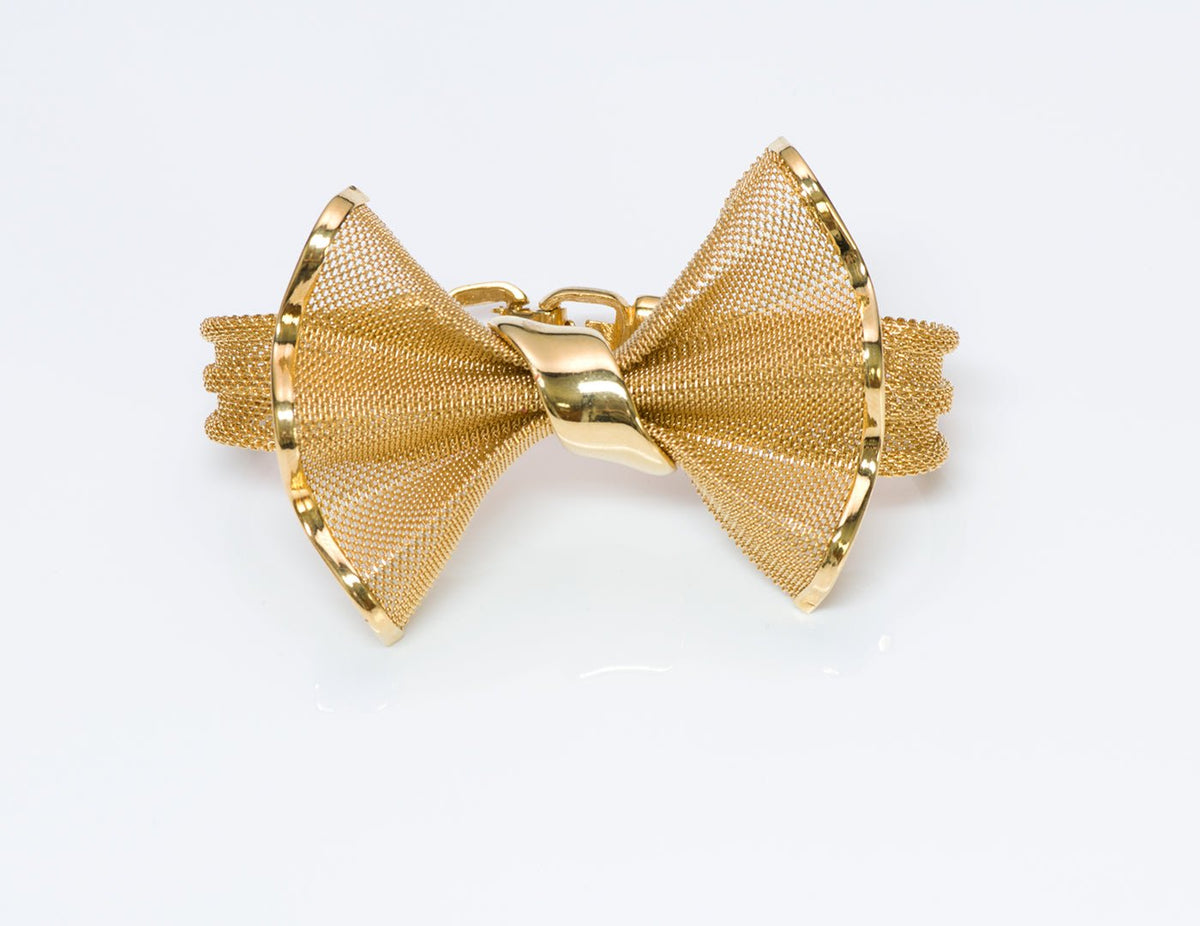 Givenchy Paris Mesh Bow Bracelet Brooch Set