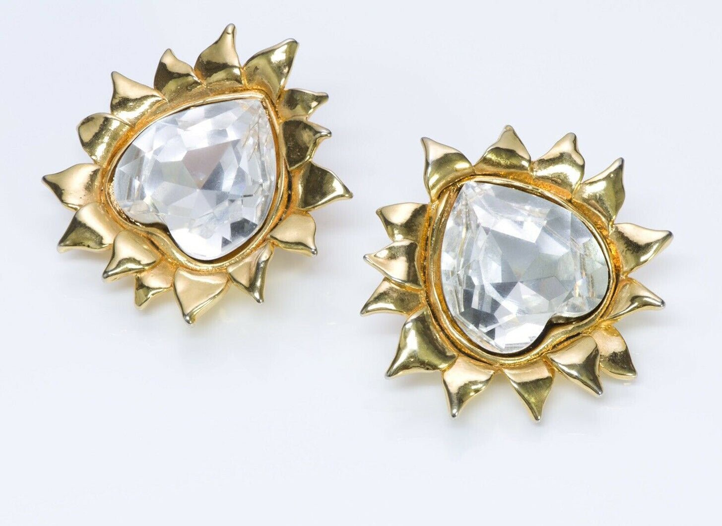 GIVENCHY Paris Sunflower Heart Crystal Earrings