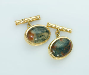 Yellow 18K Gold Agate Cufflinks