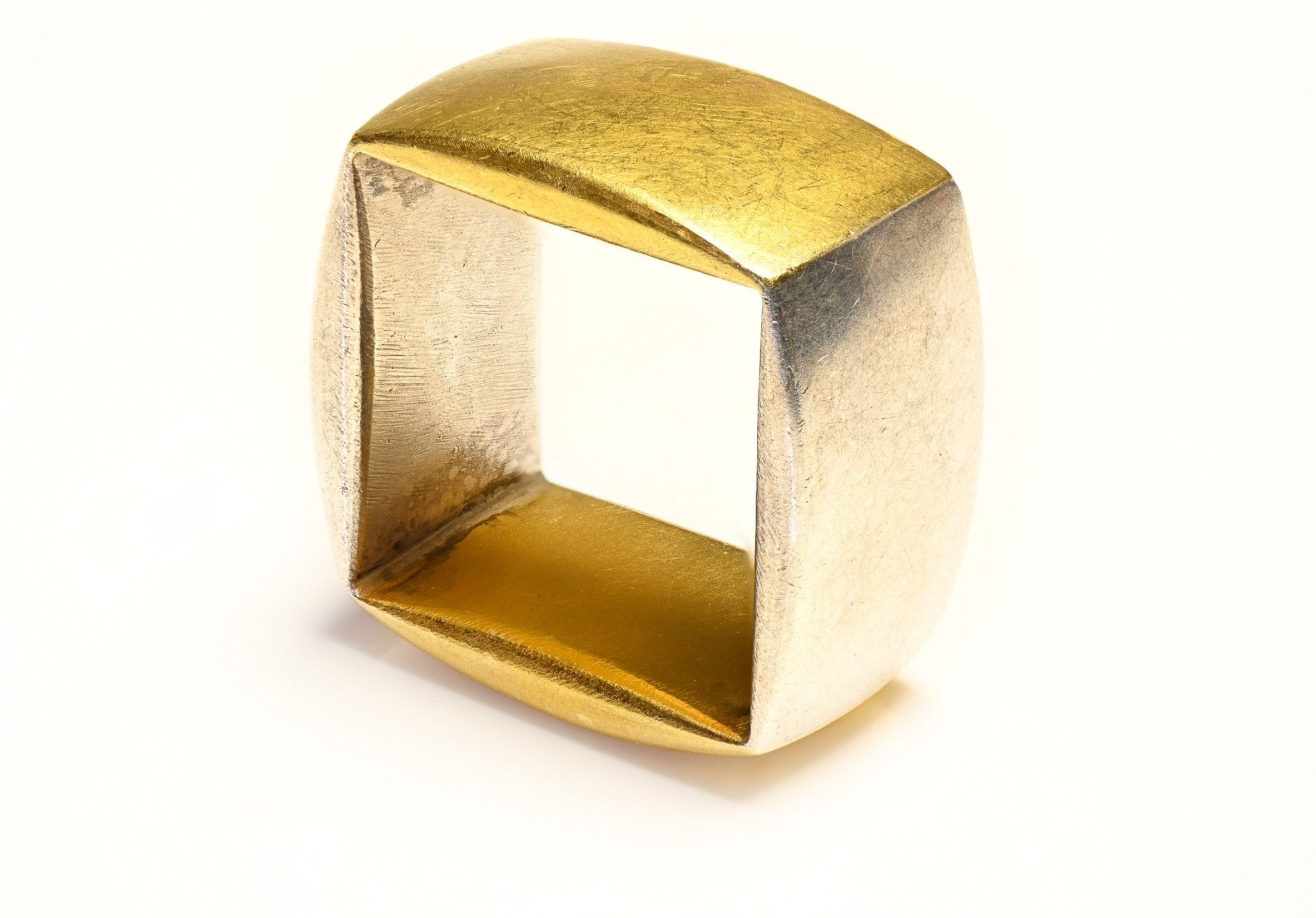 Gold Platinum Wide Square Band Ring