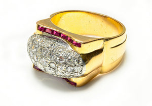 Diamond Ruby 18K Yellow Gold Ring