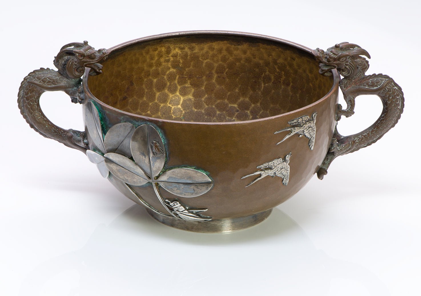Gorham Antique Mixed Metal Copper Silver Dragon Cup/Bowl