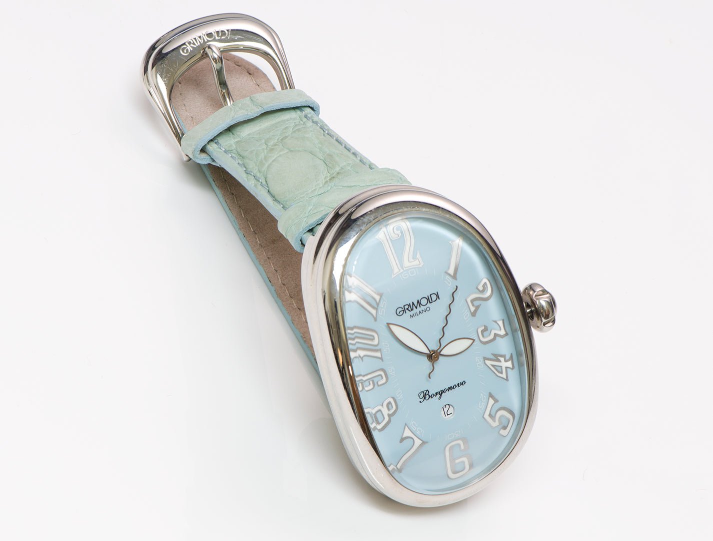 Grimoldi Borgonovo Blue Dial Automatic Green Strap Watch