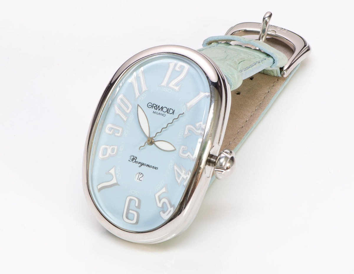 Grimoldi Borgonovo Blue Dial Automatic Green Strap Watch display picture 2