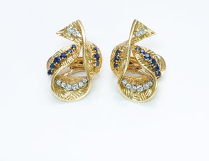Gübelin Sapphire Diamond Gold Earrings