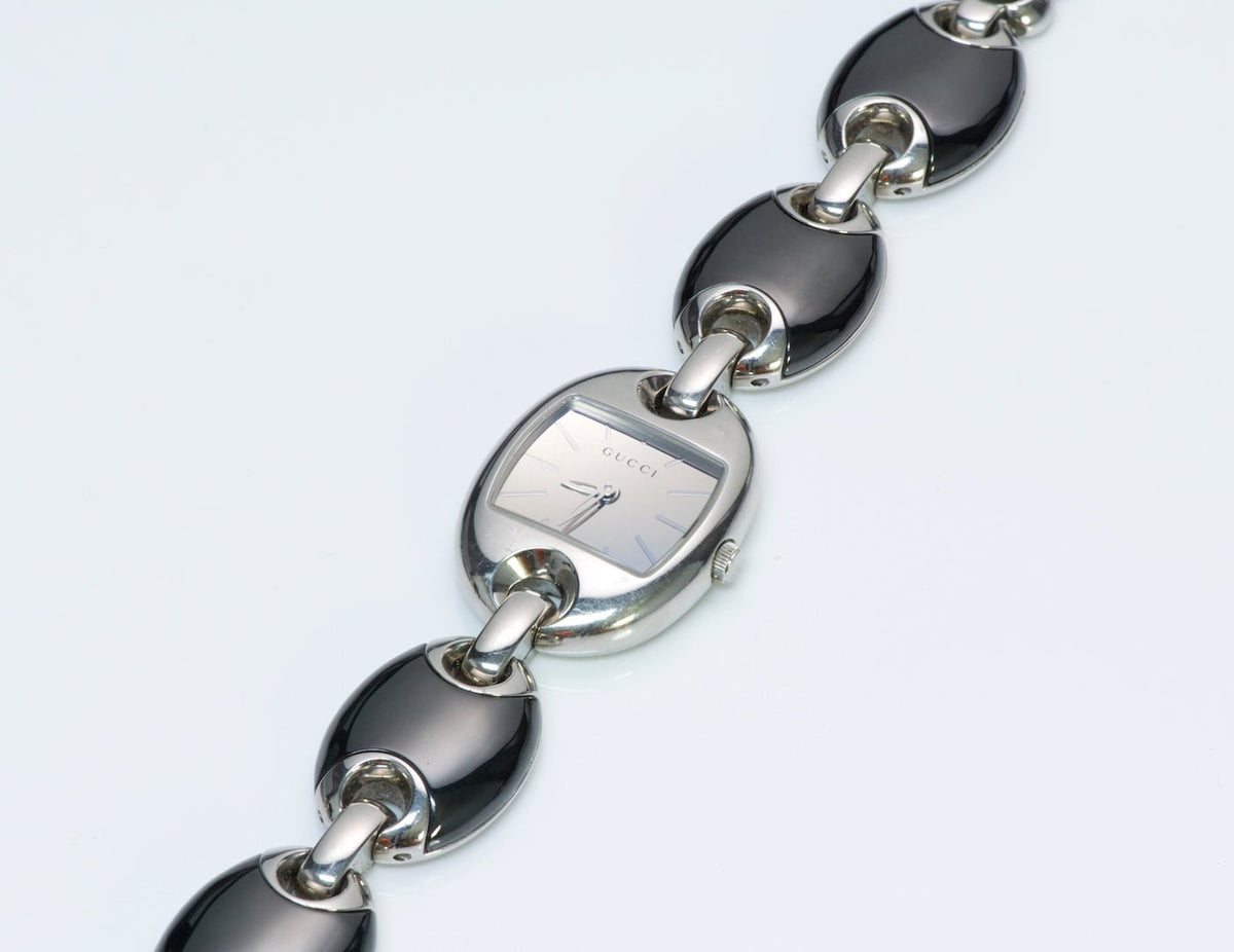Gucci Watch 121.5 25mm Black Silver GUCCI 25 mm stainless steel strap black Women\ main image 4