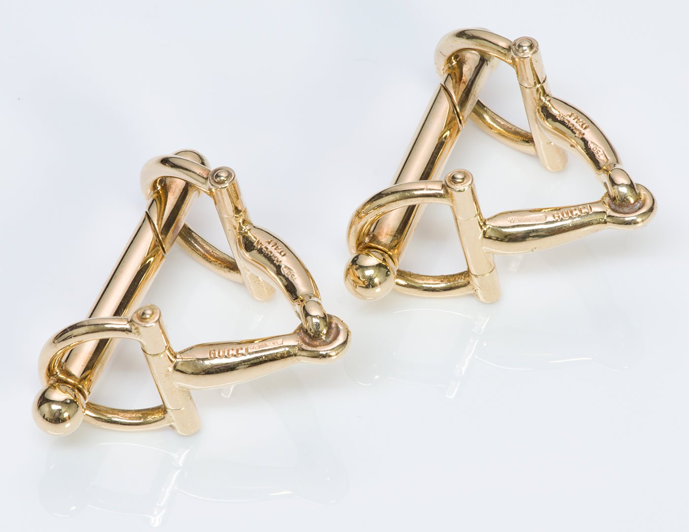 Gucci 18K Gold Horsebit Cufflinks