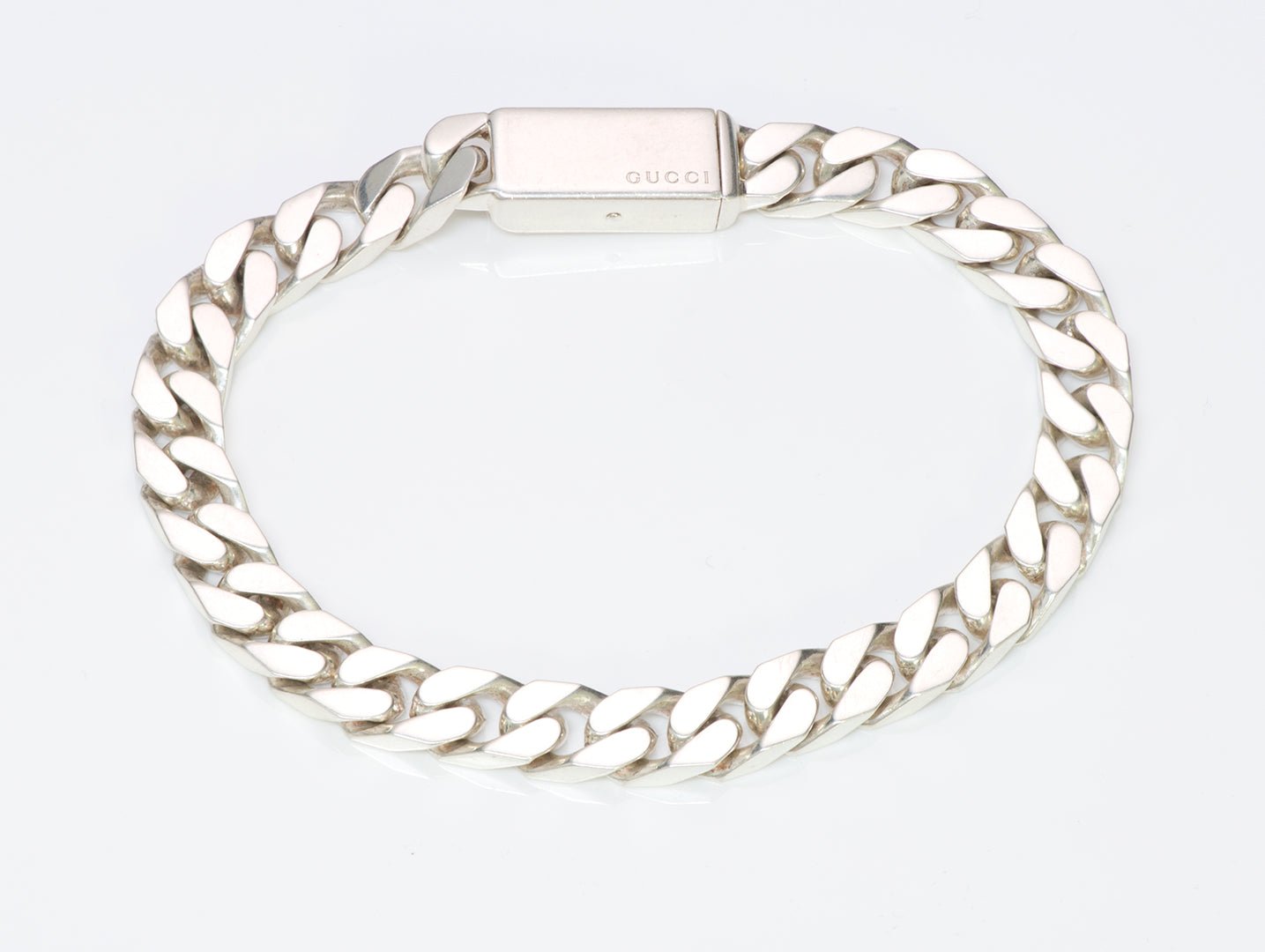 Gucci 23 Sterling Silver Cuban Curb Link Bracelet