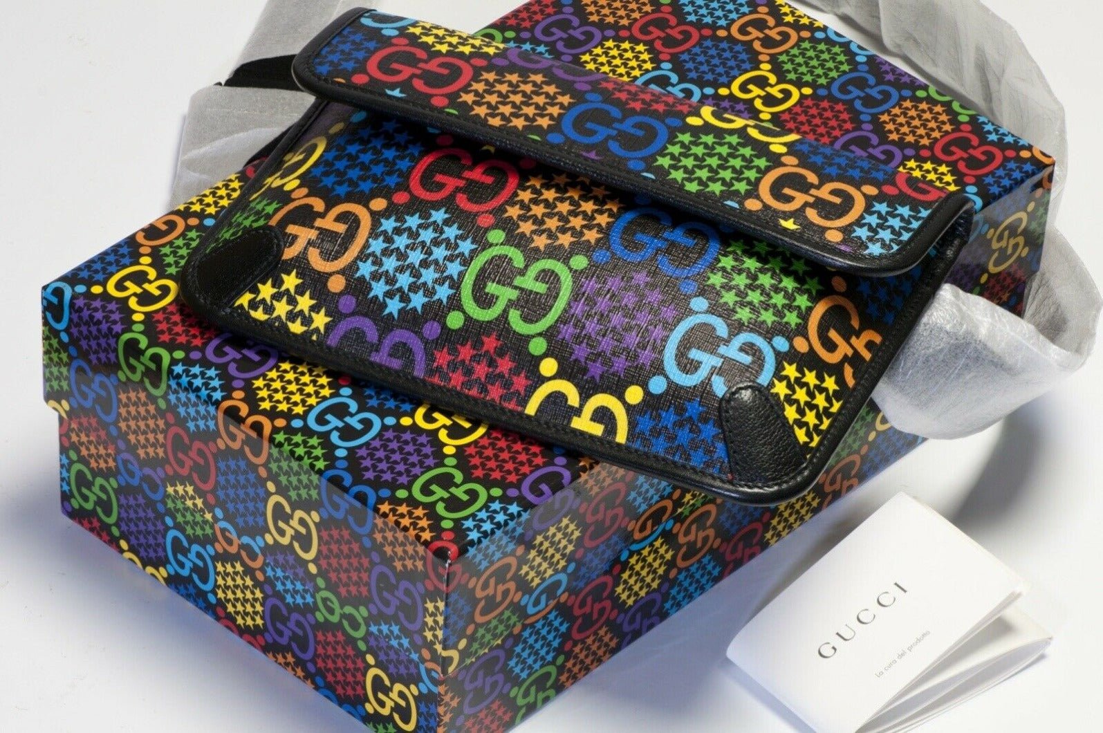 Gucci GG Psychedelic Neon Multicolor Monogram Fanny Pack Waist Bag
