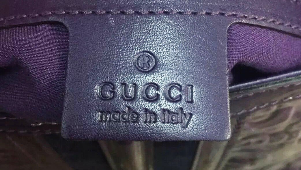 GUCCI GG “Treasure” Purple Patent Leather Horsebit Pattern Women’s Shoulder Bag
