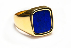 Gumps 18K Yellow Gold Lapis Men's Ring