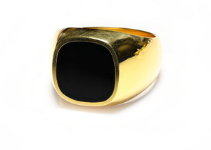 Gumps 18K Yellow Gold Onyx Men's Ring