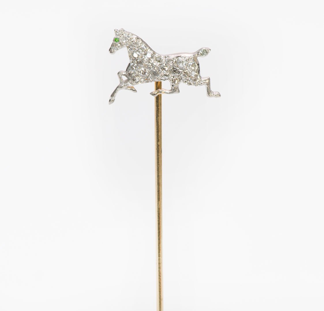 Gustav Manz Gold & Diamond Horse Stickpin