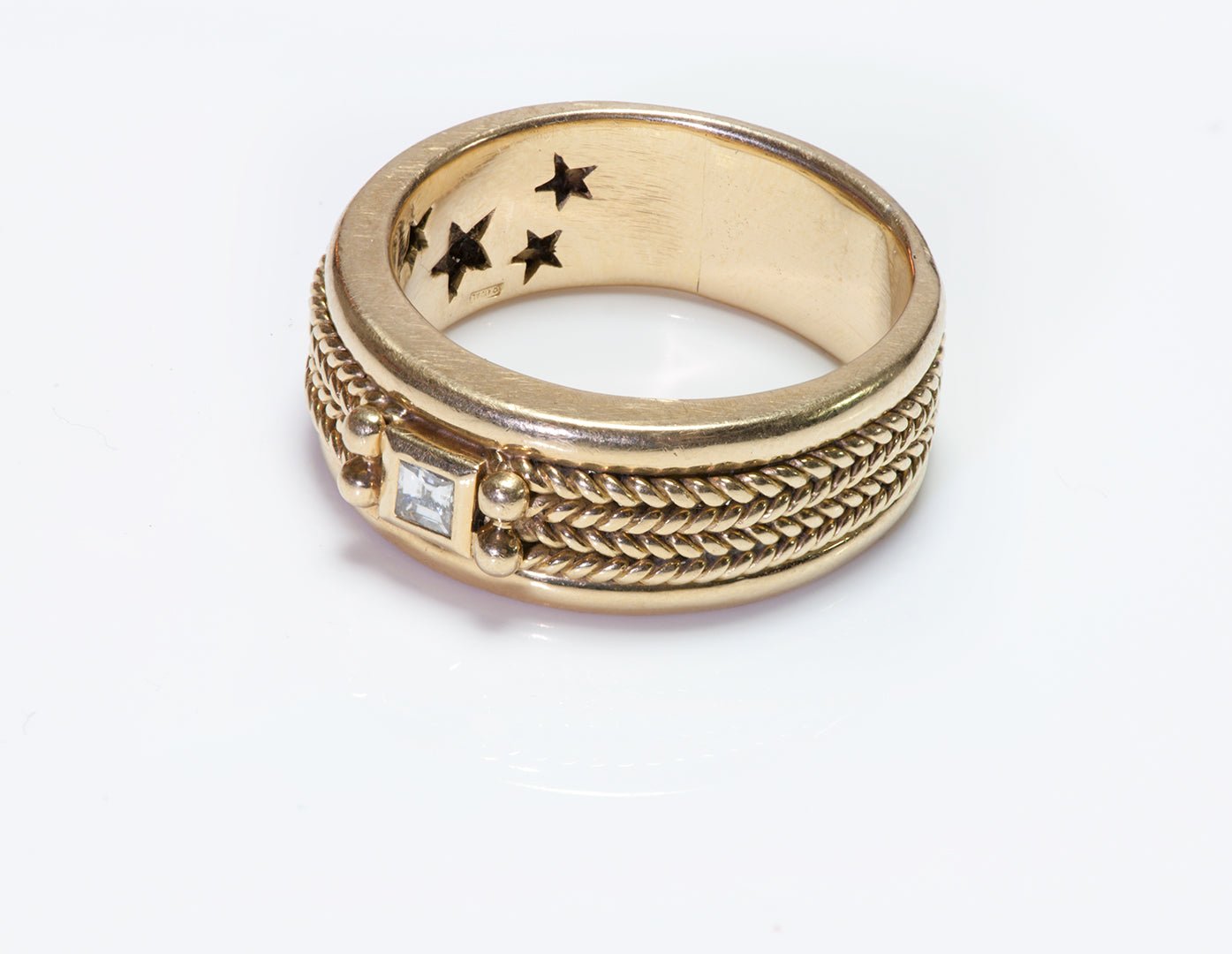 H. Stern 18K Yellow Gold Diamond Men's Band Ring