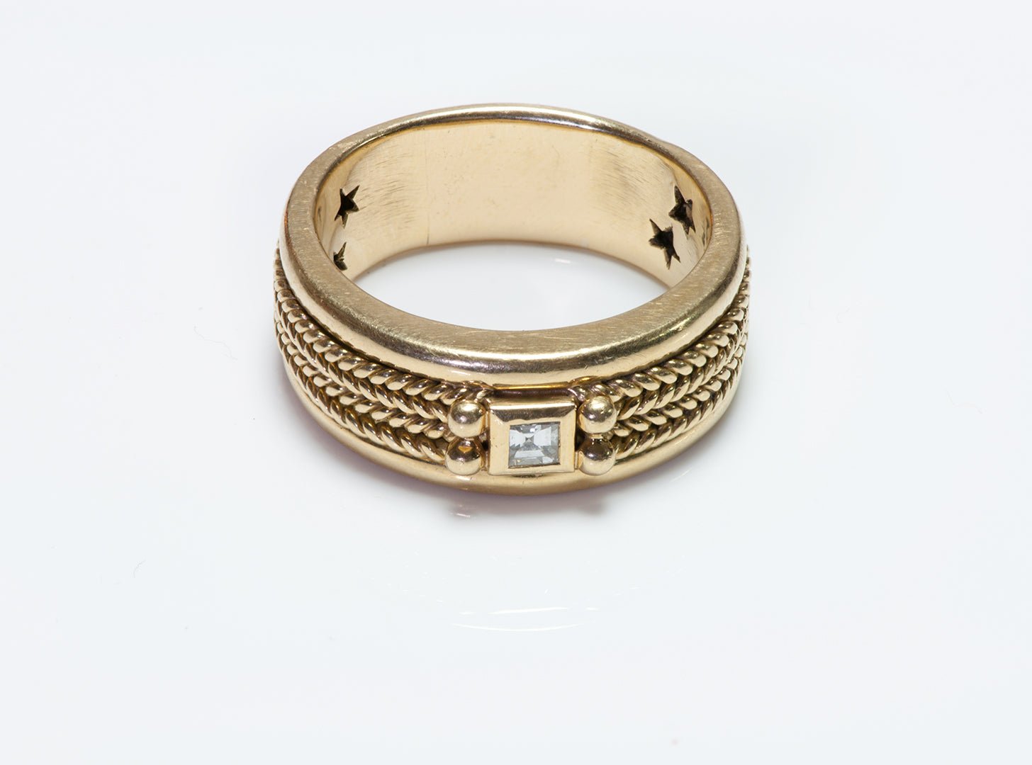 H. Stern 18K Yellow Gold Diamond Men's Band Ring