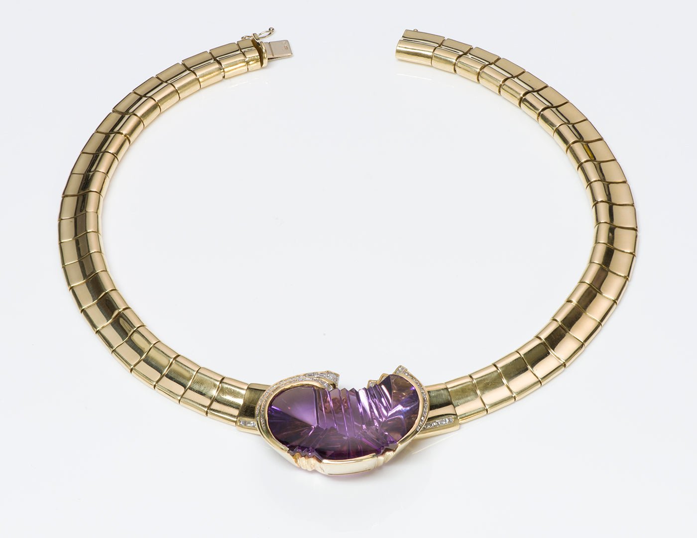 H. Stern Amethyst Diamond Gold Necklace