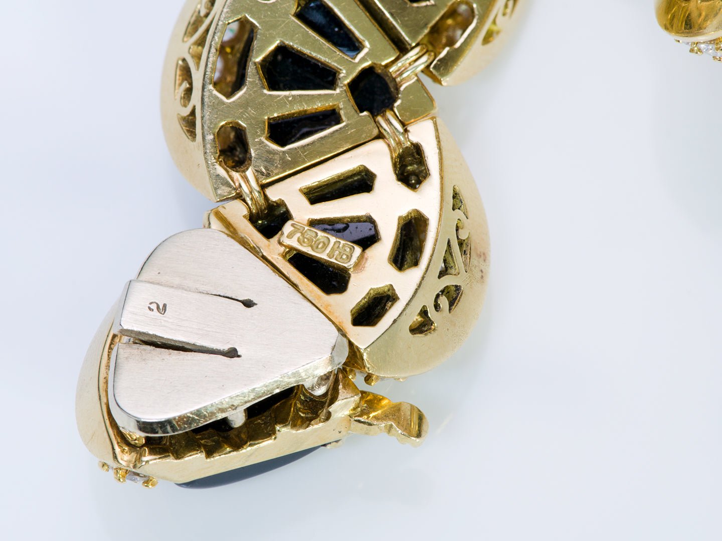 Hammerman Brothers 18K Gold Onyx Diamond Bracelet