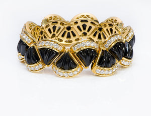 Hammerman Brothers 18K Gold Onyx Diamond Bracelet