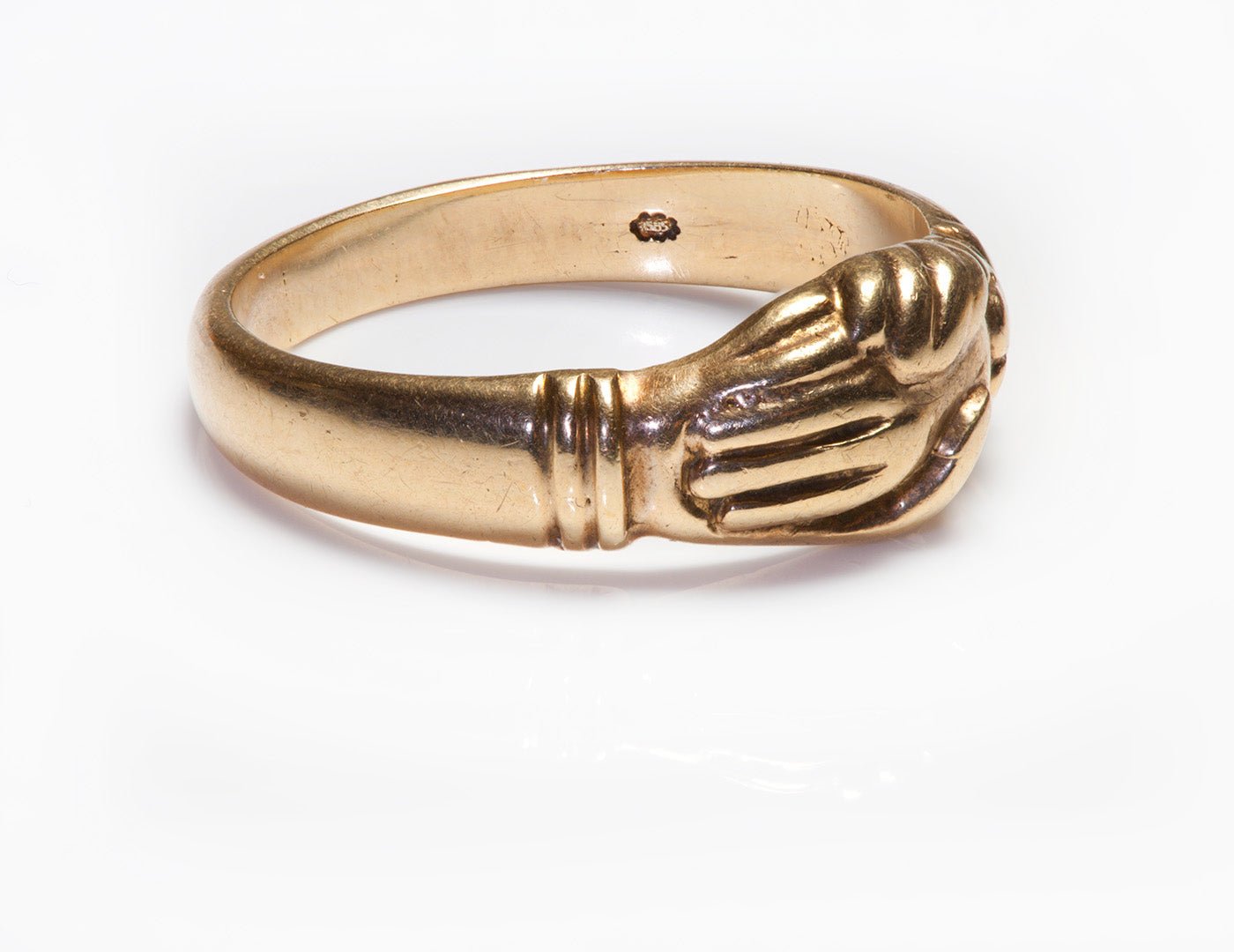 Hands Handshake Friendship/Sweetheart Gold Fede Ring
