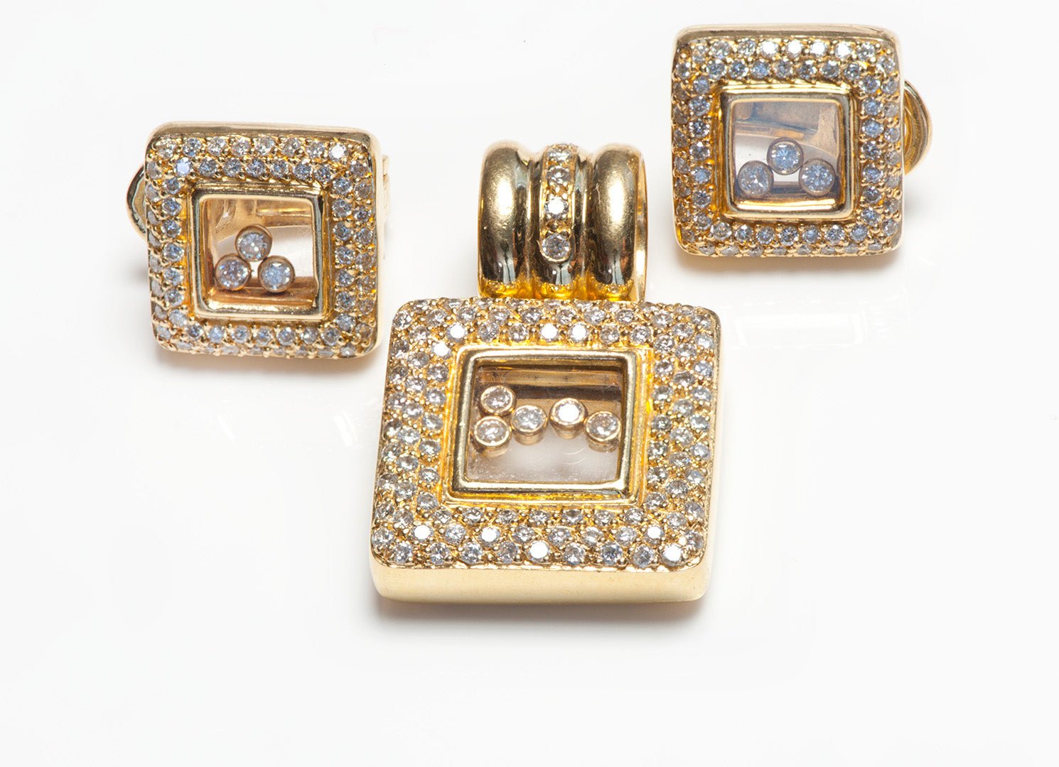 Happy Diamonds Style 18K Gold Pendant Earrings
