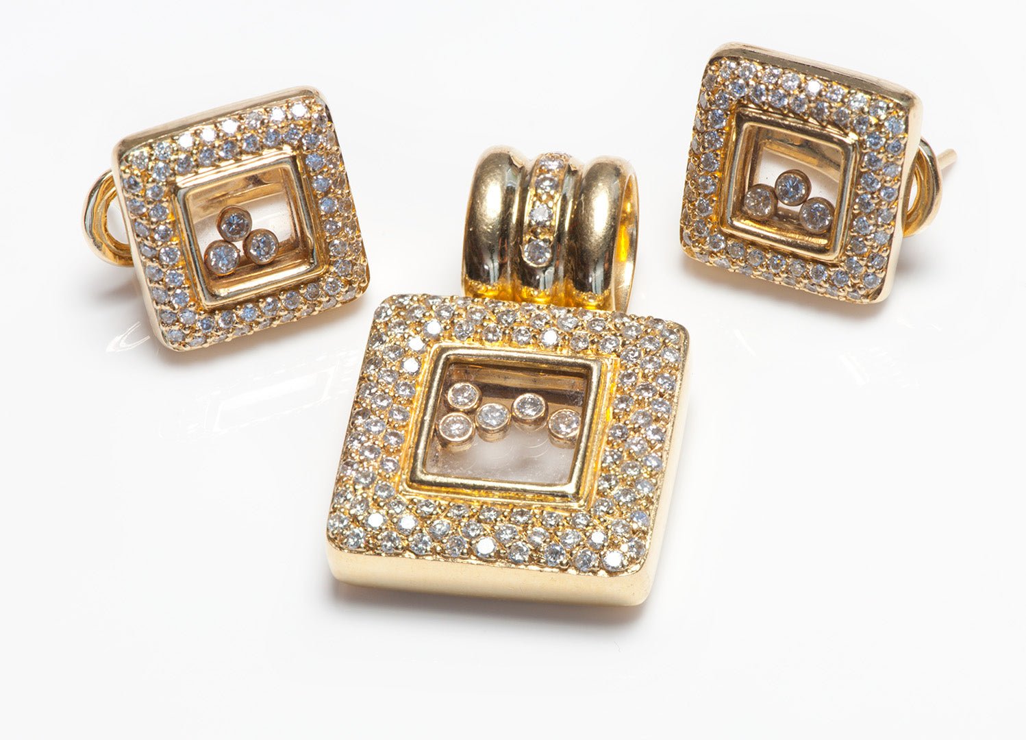 Happy Diamonds Style 18K Gold Pendant Earrings