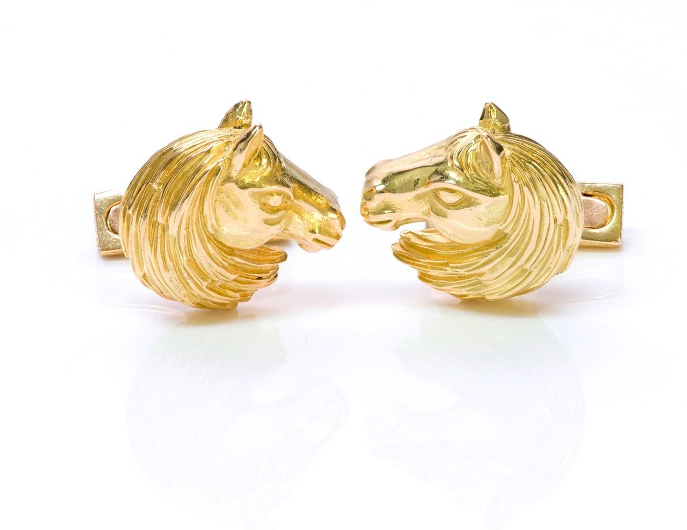Hermès 18K Gold Horse Cufflinks