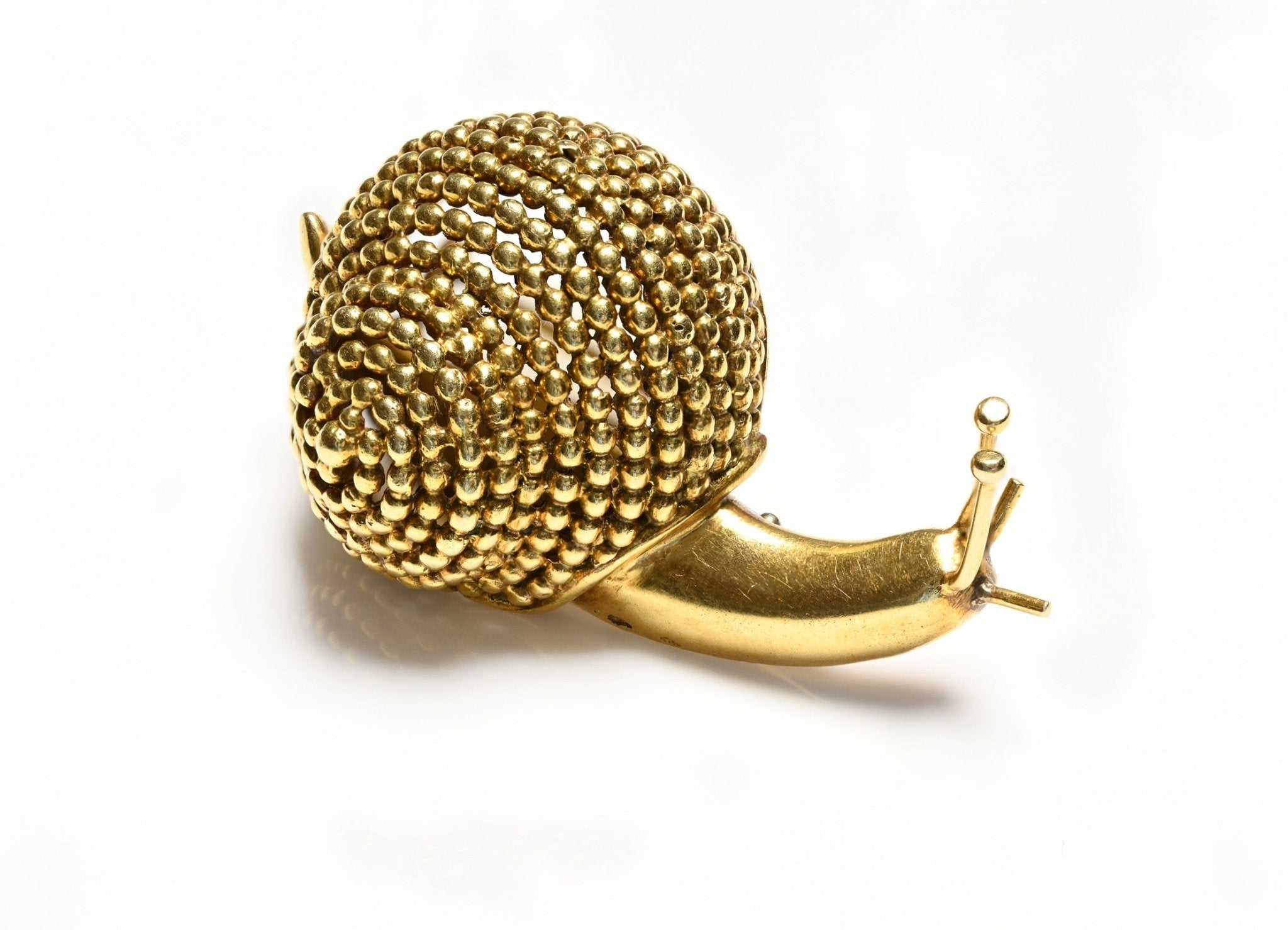 Hermes 18K Yellow Gold Snail Brooch
