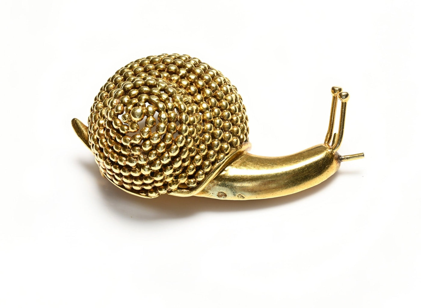 Hermes 18K Yellow Gold Snail Brooch