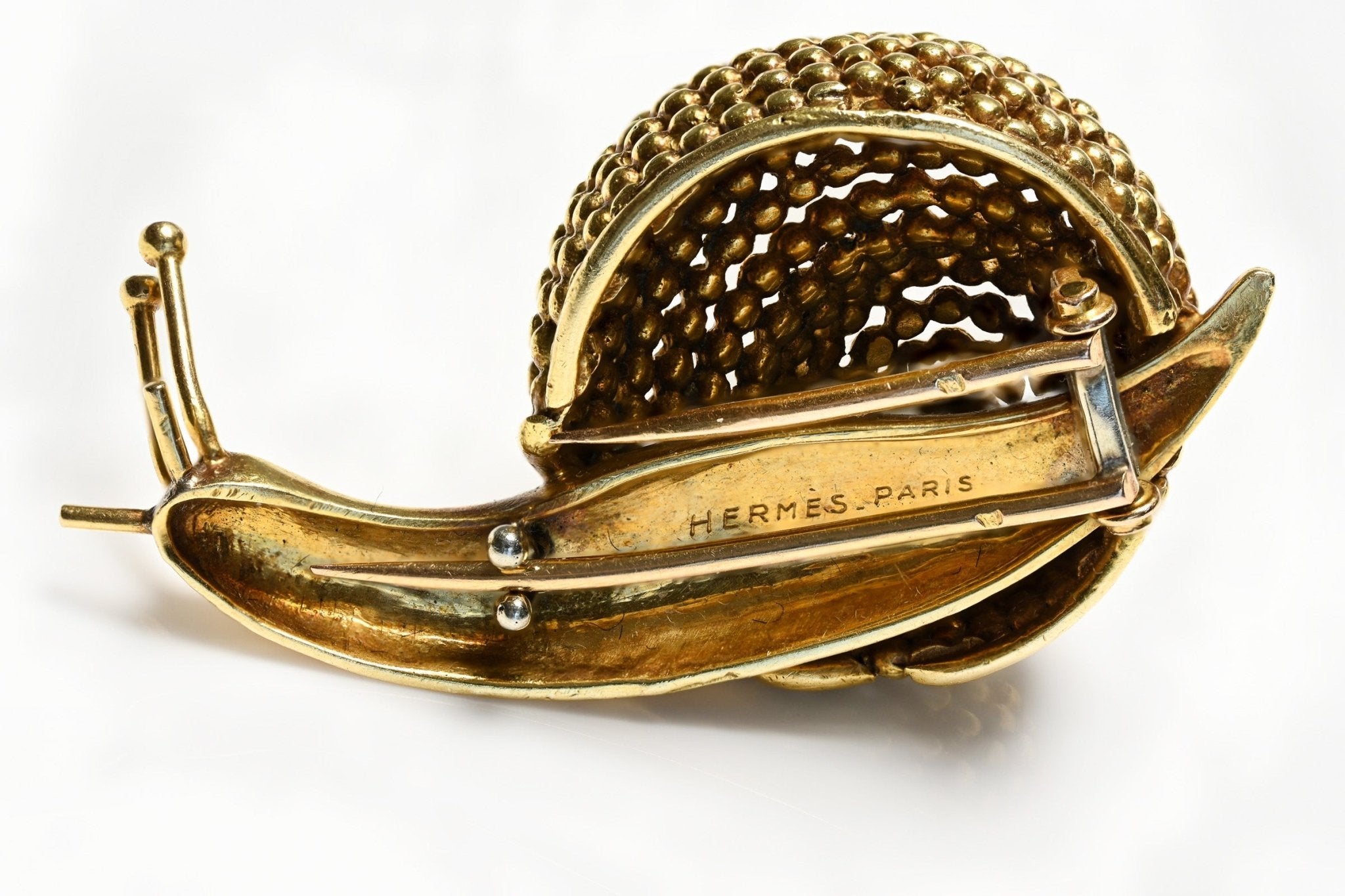 Hermes 18K Yellow Gold Snail Brooch