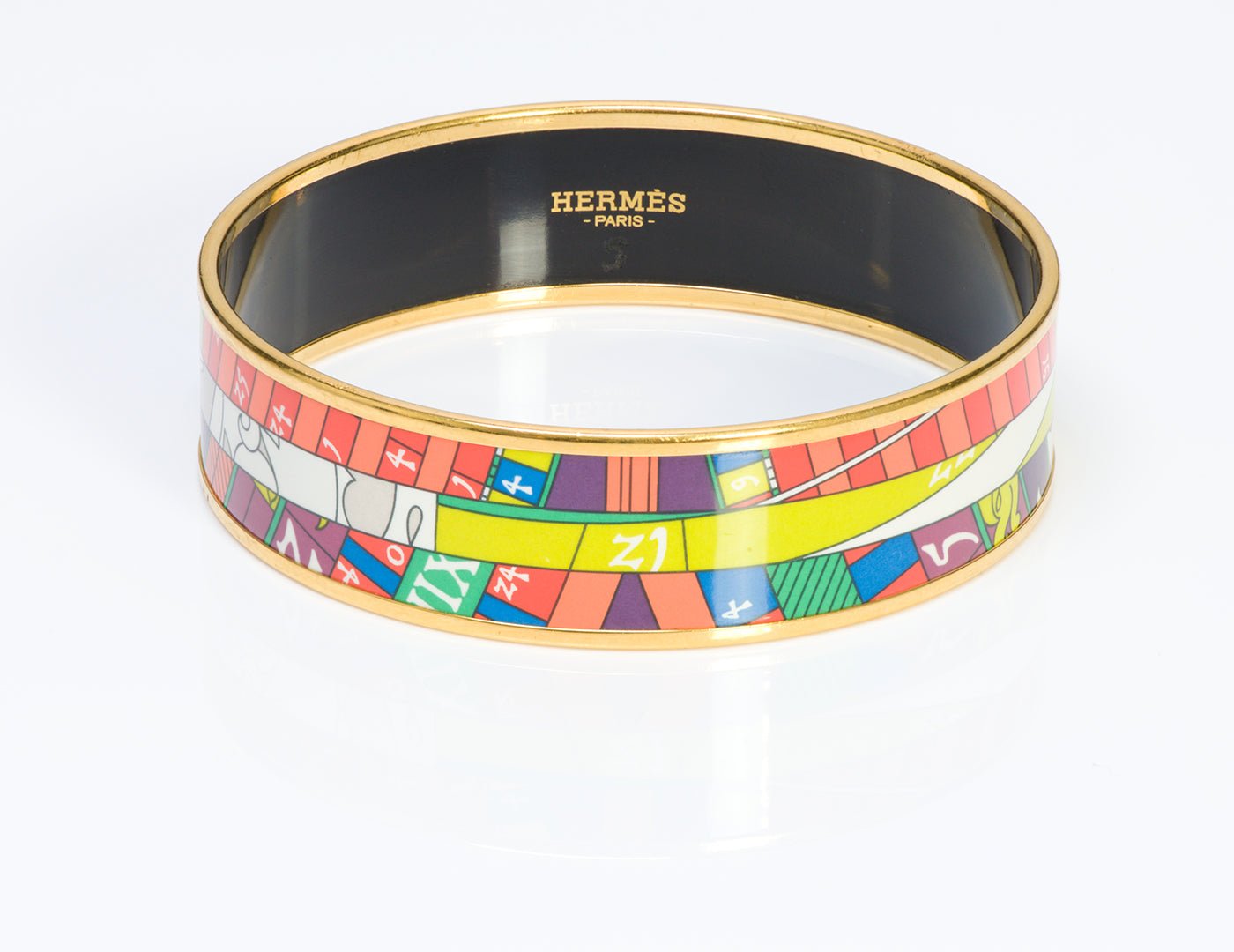Hermes Astrologie Wide Enamel Bangle Bracelet