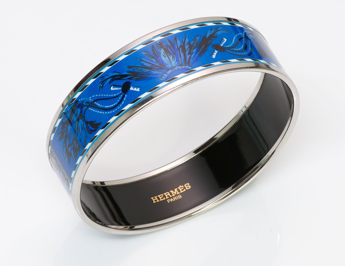 Hermes Brazil Blue Enamel Bangle Bracelet
