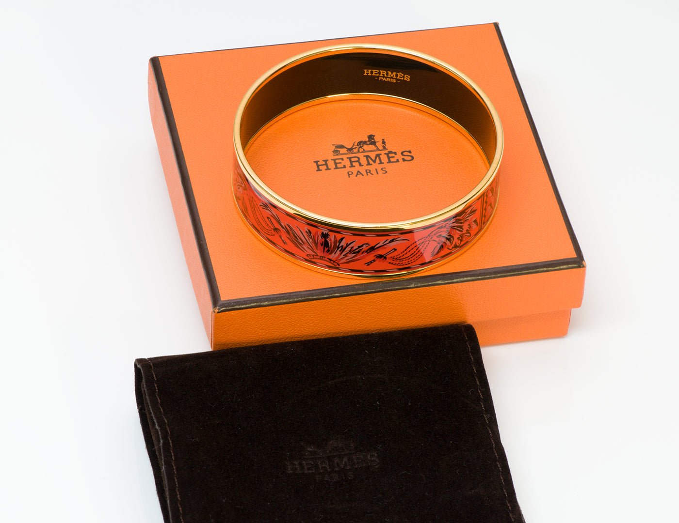 Hermes Brazil Enamel Bangle Bracelet
