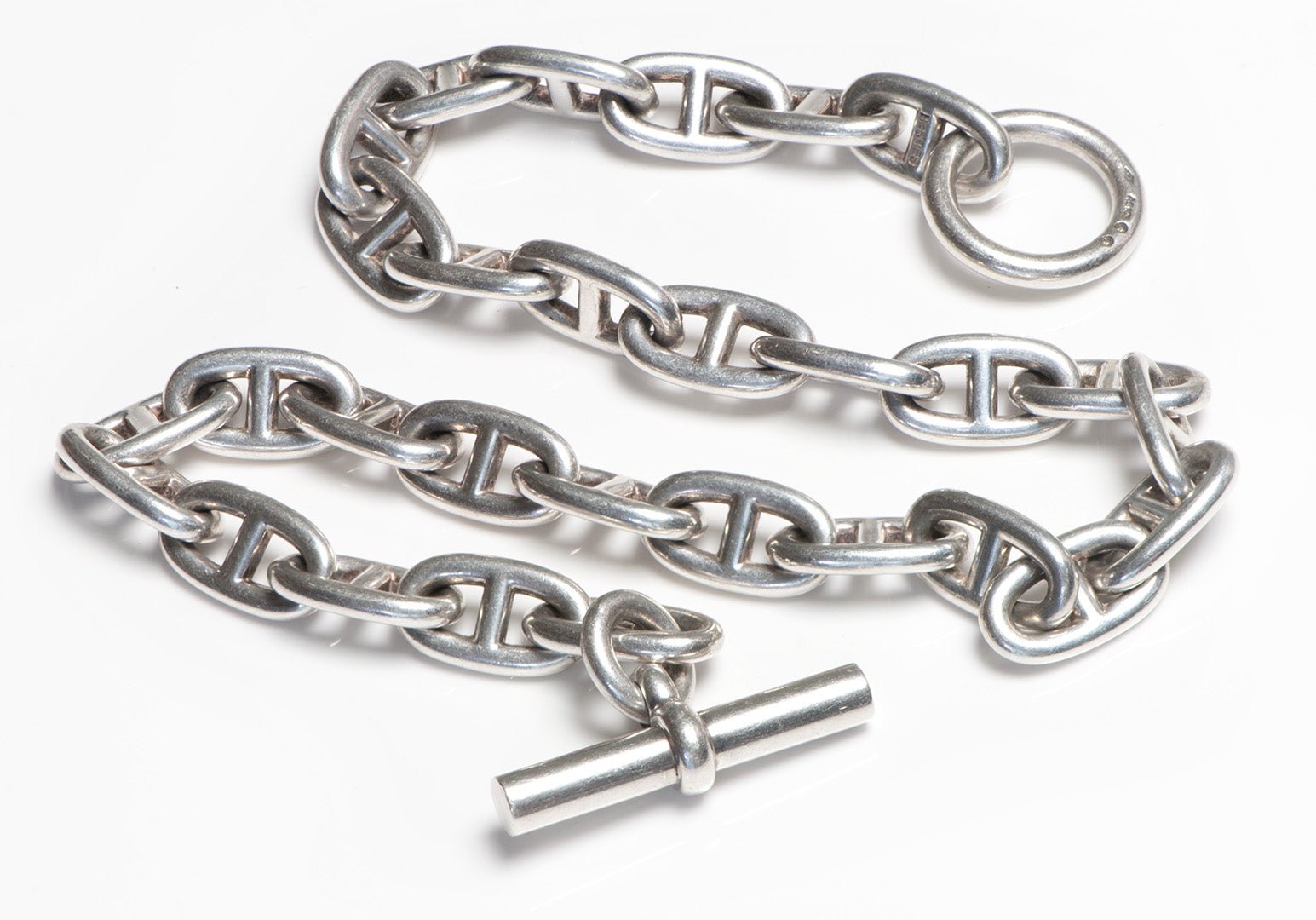 HERMES Chaine d’Ancre Sterling Silver Large Chain Toggle Necklace