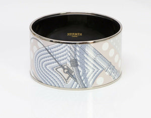 HERMES “Clic Clac a Pois” Extra Wide Enamel Bangle Bracelet