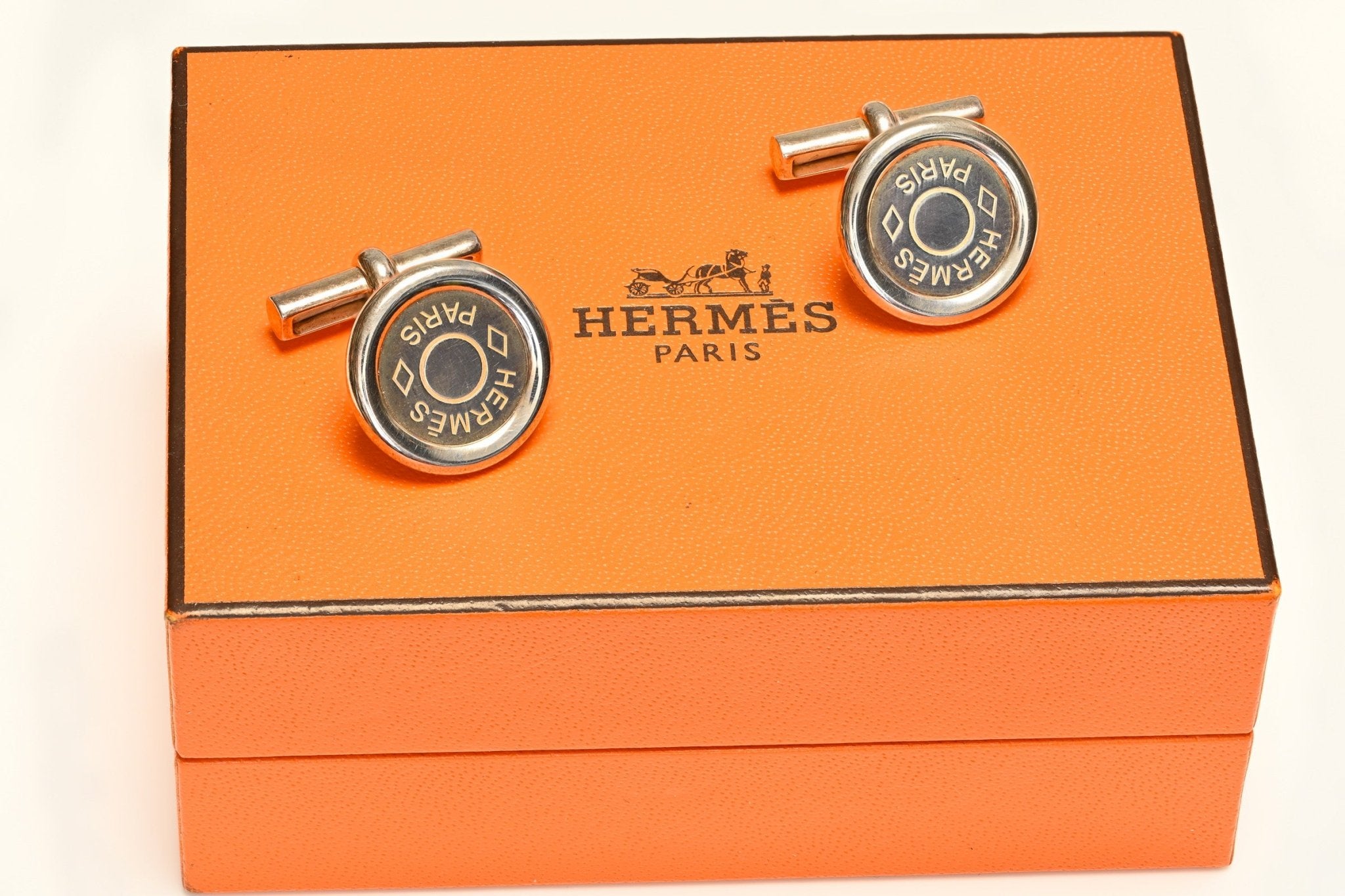 Hermes Clou de Selle Silver Cufflinks - DSF Antique Jewelry