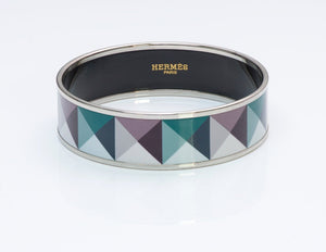 Hermès Clous en Trompe l'Oeil Pyramid Enamel Bangle