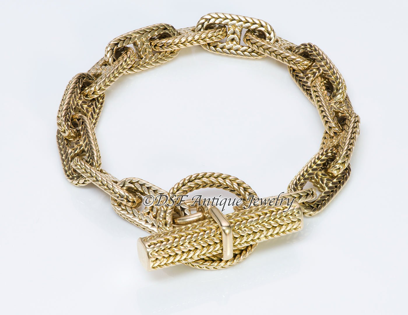 Hermès George L'Enfant Chain d'Ancre 18K Gold Bracelet