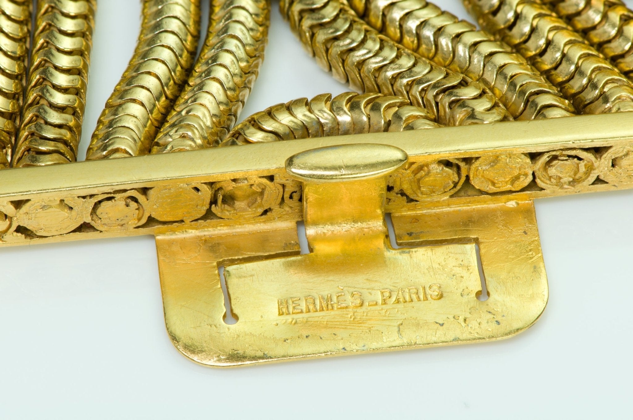 Hermès Gilt Metal Chain Bracelet