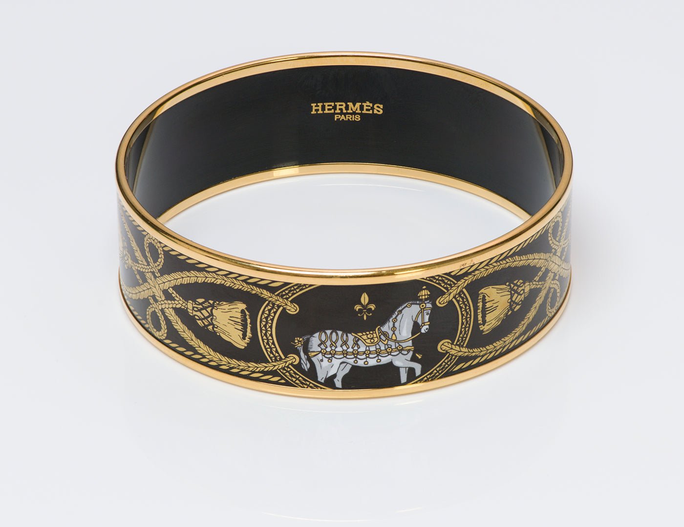 Hermes Grand Apparat Enamel Bangle Bracelet