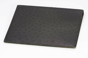 HERMES Paris 1985 Black Ostrich Large Agenda Notebook Cover